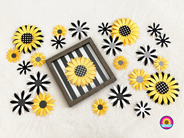 Sunflower Shadow Box – PaperLuv: Paper Flower Products and Service